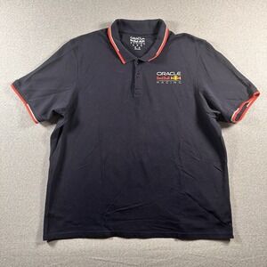 Red Bull Oracle Racing Team Castore Polo Shirt Mens 4XL (Fits L/XL) Blue EUC